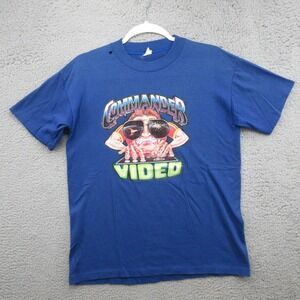 Commander Video Vintage Shirt Men Medium 80s Single Stitch Gamer Distressed 1981